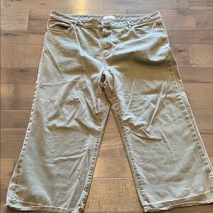 LOFT Wide Leg Pants in Light Gray